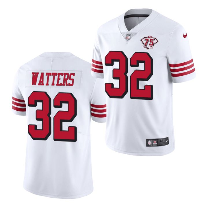 Men San Francisco 49ers #32 Ricky Watters White Nike 75th Anniversary Throwback Limited NFL Jersey->san francisco 49ers->NFL Jersey